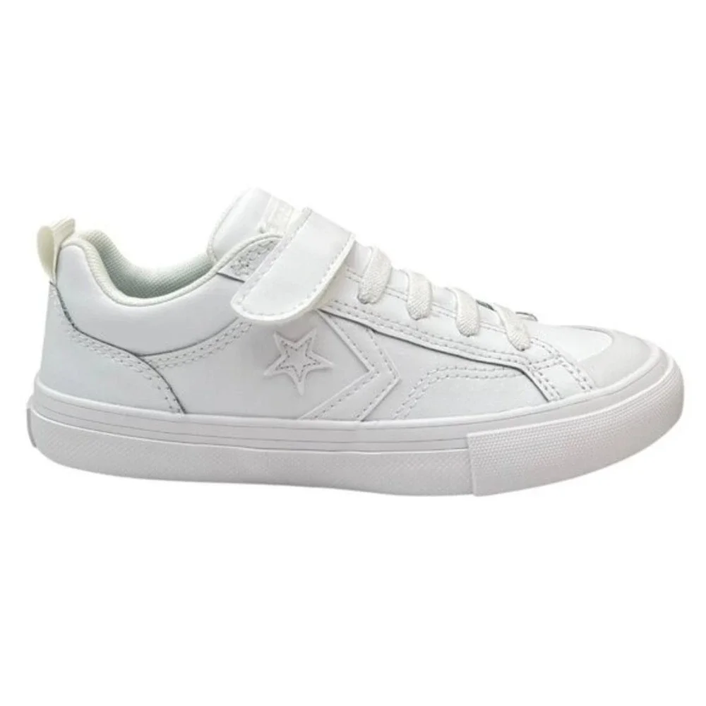 Converse Pro Blaze Youth Boys Girls Slip-on Leather Sneaker‎ Size 2Y Solid White